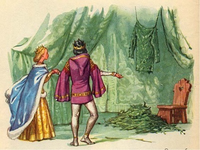 Король показал принцессе ее комнату, а там были ее крапива и готовая рубашка