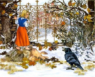 Сказка Снежная королева - разговор с вороном у ворот замка