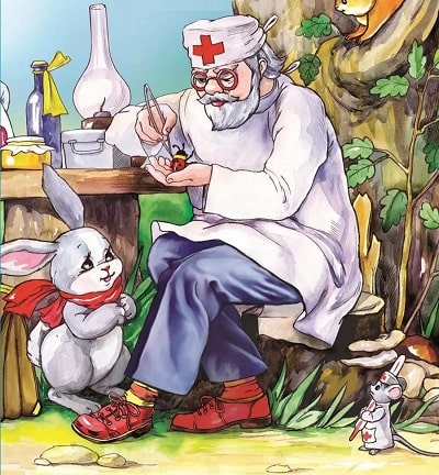 Доктор Айболит лечит божью коровку