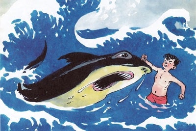 Рассказ Носава Фантазеры - мальчик рассказывает, как акула откусила ему голову