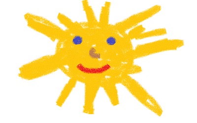 Веселый конкурс для детей - рисуем солнце