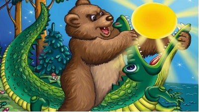 Медведь начал мять крокодила и тот выпустил солнце