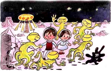 Дети попадают на другую планету и знакомяться с инопланетянами